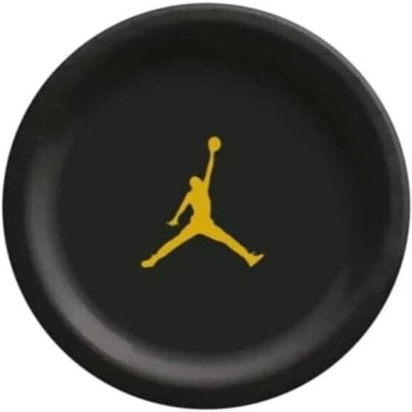 Custom Basketball Decorative Birthday Party Plates, Black with Gold Design - Picture 5 of 5